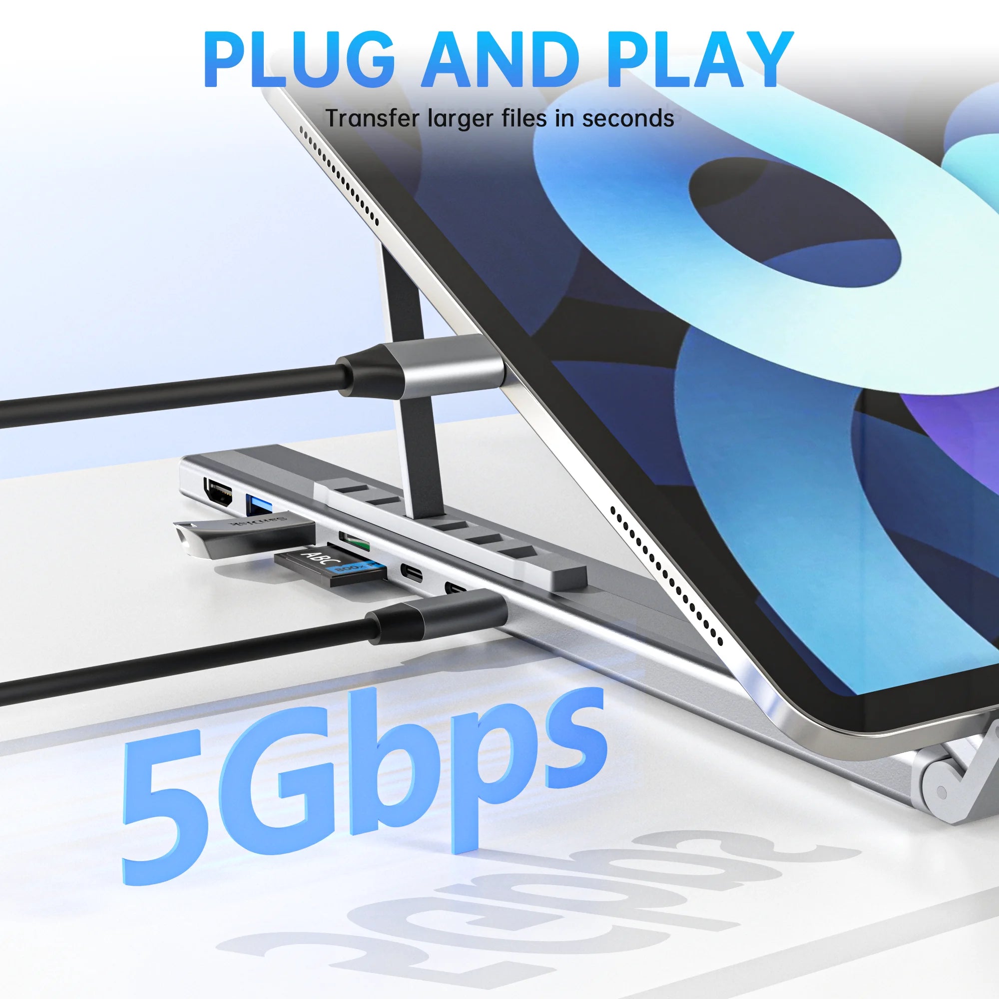 ZENTI ErgoHub Pro — Supporto per Laptop e Docking Station 8-in-1
