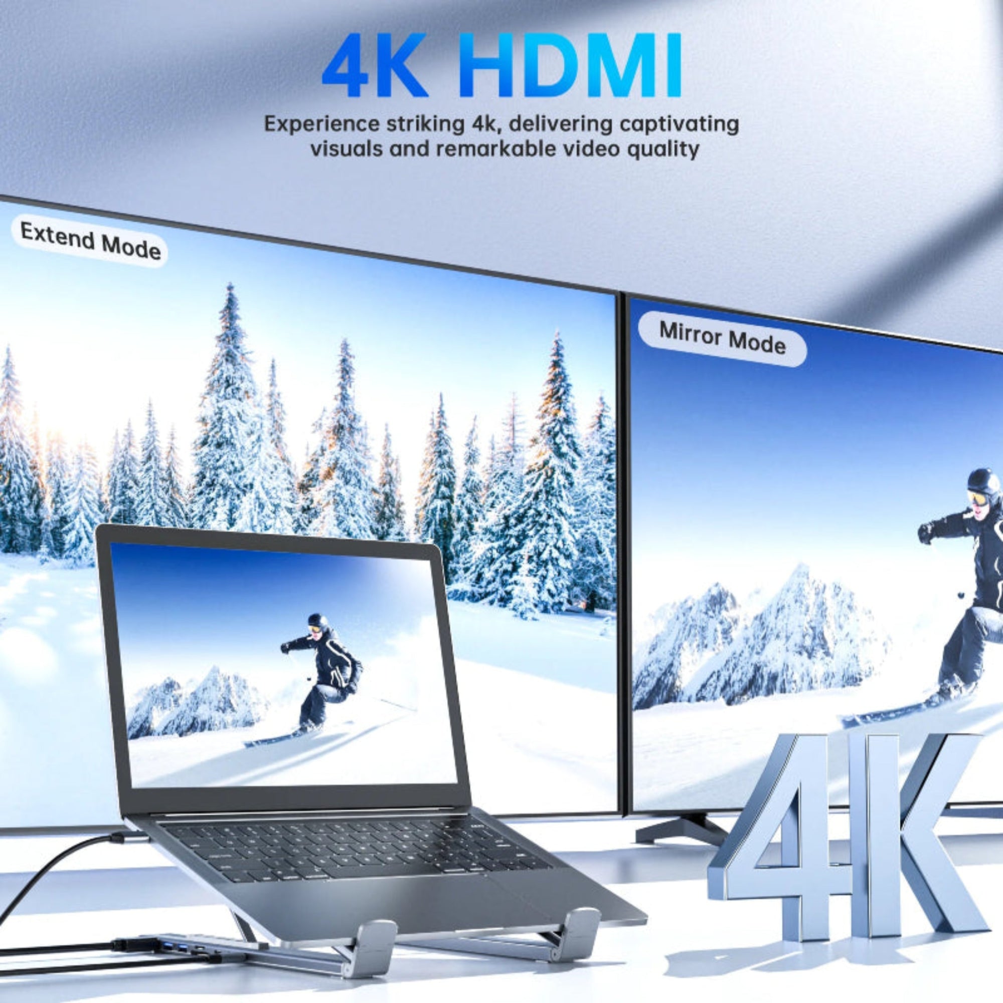 ZENTI ErgoHub Pro — Supporto per Laptop e Docking Station 8-in-1